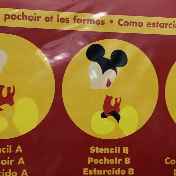 NIP Vintage Disney Mickey Mouse stencil &stamp craft‎ decor set 2000 Room Decor - Picture 9 of 11